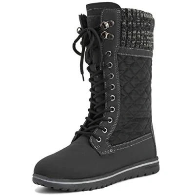 Image de Polar Boot Femmes Grand Durable Fausse Fourrure Hiver Pluie Neige Imperméable De Plein Air Veau Bottes 8 BLK41 AYC0535