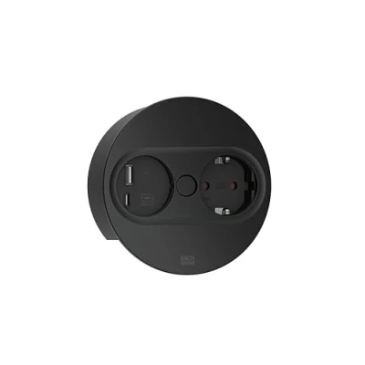 Image de BACHMANN Twist 2 1xCEE7/7 1xUSB A/C 22W 2,0m AEH RAL9005 30GE Rond