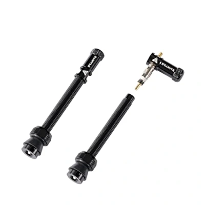 Image de GRANITE Juicy Nipples Paires de Valves Tubeless Cycle + Bouchons démonte Obus Adulte Unisexe, Black, 60mm