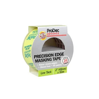 Image de ProDec Advance Ruban de masquage Precision Edge 50 mm x m multi surfaces peu collant pour lignes nettes sans coulure peinture intérieures compatible avec toutes les peintures