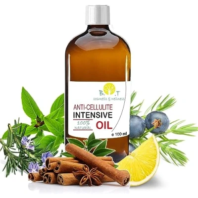 Image de B.O.T cosmetic &amp; wellness Huile Anti Cellulite Professionnelle 100 ml Puissant Traitement Minceur Formule 100% Naturelle Pénétration Rapide Facilité d&#039;utilisation, Transp,