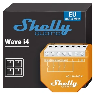 Image de Shelly Wave i4 DC Module pour commande à distance Z Wave, 4 entrées nimériques, Contrôle dispositifs connectés, Actions et scènes intelligentes, Hub requis