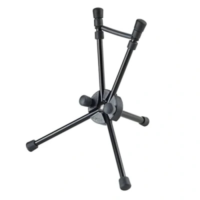 Image de K&amp;M 14355 Pied de saxophone Saxxy Noir Aluminium taille compacte XXS hauteur 18,8 cm transport possible dans le baffle