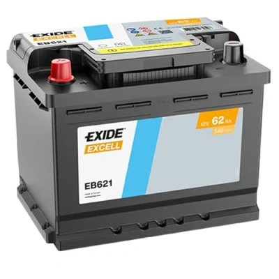 Image de EXIDE EXCELL EB621 Batterie de démarrage 12V 62Ah 540A B13 CHEVROLET: Captiva, Cruze Berline, Orlando, DODGE: Nitro SUV, Caliber, Journey MPV