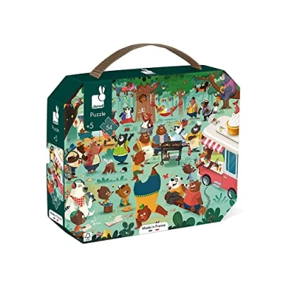 Image de Janod DE Berenfamilie Puzzle pour enfants, Taille: One Size, Multi coloured