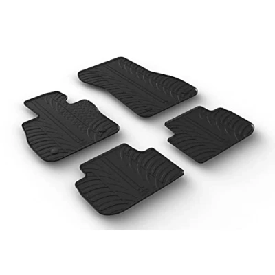 Image de Gledring 0541 Ensemble de tapis sol Caoutchouc avant et arrière 4 noir 750mm 550mm