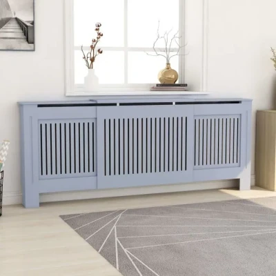 Image de Cache radiateur vidaXL 205 cm MDF Design moderne Longueur réglable