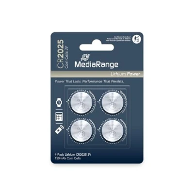 Image de MediaRange MRBAT131 Piles Bouton au Lithium CR2025 composé de 4 pièces 3 Volt dans la Couleur Argent