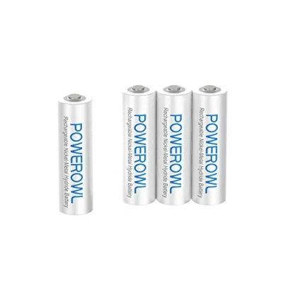 Image de POWEROWL Piles AAA Rechargeables,1000mAh 1,2V Ni Mh Accu 1200 Cycles, Faible Auto décharge Pile avec Emballage écologique Lot de 4