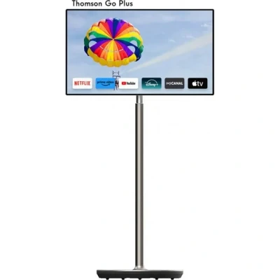 Image de THOMSON Go Plus TV 32 Pouces (81 cm), téléviseur Android Portable 4K UHD écran Tactile, Wi FI 6, Bluetooth 5.1, Commande vocale, Hotspot, Batterie 4h, inclinable et réglable en Hauteur