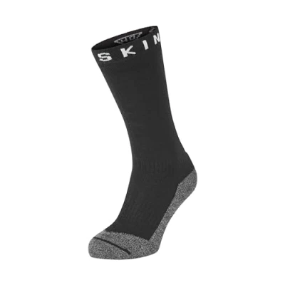 Image de SEALSKINZ unisexe chaussette imperméable de taille moyenne Soft Touch pour le temps chaud, noir/gris/blanc, S