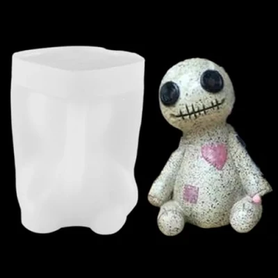Image de DIYBravo Moule de Poupée Vaudou Maudite Halloween Bougie Silicone Résine Epoxy DIY 3D Moules pour Décorations Table et Fabrication Artisanale (Poupée Vaudou)