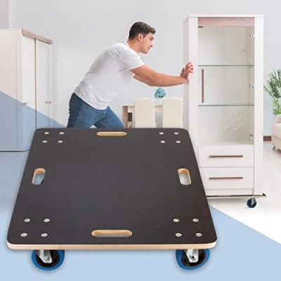 Image de ECD Germany Chariot à roulettes 60 x 80 cm Jusqu&#039;à 800 kg Plaque de Sérigraphie Roues en Caoutchouc Pivotantes Transport Meubles Aide au Déplacement Déménagement