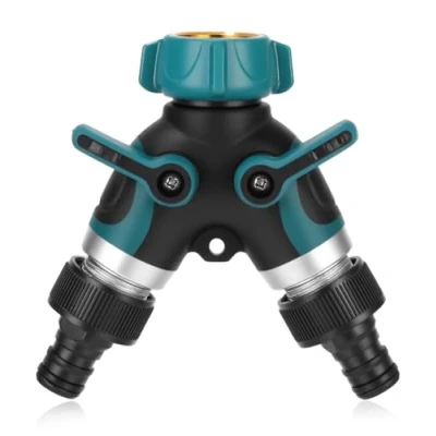 Image de Cexovo Distributeur Arrosage 2 Voies 3/4 Y Raccord Tuyau D&#039;arrosage,Double Sortie Robinet Jardin,Robinet Double Machine a Laver,Diviseur de Tuyau,Robinet avec Interrupteur