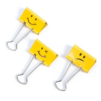 Image de Rapesco 1354 Pinces à Double Clip Drôles 32 mm, Jaune, Lot de 20