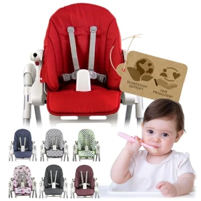 Image de Housse de coussin rechange Bambinikon Compatible avec Peg Perego Zero3 et Siesta Mélié (rouge chiné)