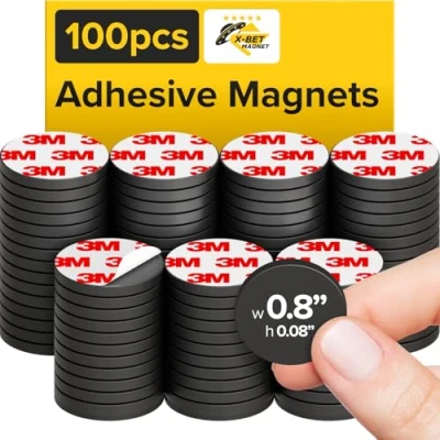 Image de Aimants Adhésifs pour l&#039;artisanat 100 PCs Ronds Flexibles Dos Adhésif Collants Les Points Magnétiques avec Alternative aux Bandes Autocollants