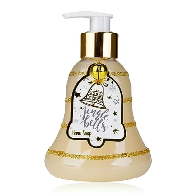 Image de Accentra savon pour les mains Jingle Bells dans un distributeur à pompe avec clochette, 300 ml, liquide mains, parfum vanille givré