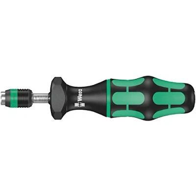 Image de Wera 05074710001 7445 Kraftform, Tournevis dynamométrique réglable avec mandrin à serrage rapide Rapidaptor, 1/4 pouce, 2,5 11,5 in. lb., Noir/vert