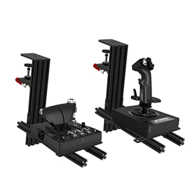 Image de Hikig Lot de 2 Supports Bureau pour HOTAS, Joystick Simulateur Vol Thrustmaster Warthog/ T16000M FCS/TCA/T.Flight, Logitech G X52/ X52 Pro/ X56 Winwing Orion, VKB HOTAS