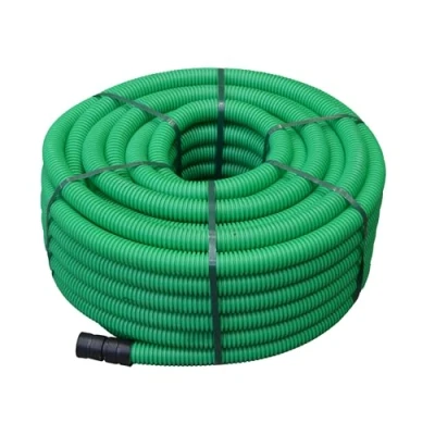 Image de Jardibric Gaine Annelées, Protection de Câbles Téléphonique PE Polyéthylène Vert (Ø 50 mm x 25 mètres)