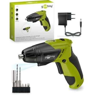 Image de Fixpoint 71880 Visseuse/Perceuse à batterie Li Ion compacte et pliable avec jeu d&#039;embouts chargeur de 6W, 5V Orange/Noir