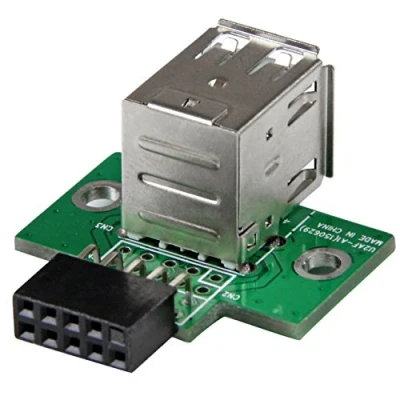 Image de Adaptateur USB 2.0 interne STARTECH 2x A vers connecteur carte mère F/F 1 x IDC Femelle 2 Type