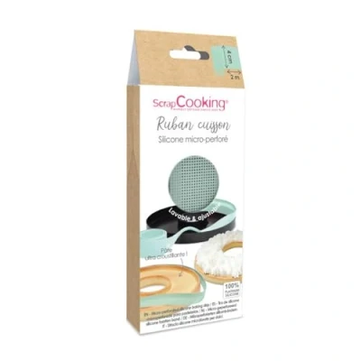 Image de Bande silicone micro perforée cuisson H 4 cm X 200 cm, Vert D&#039;eau