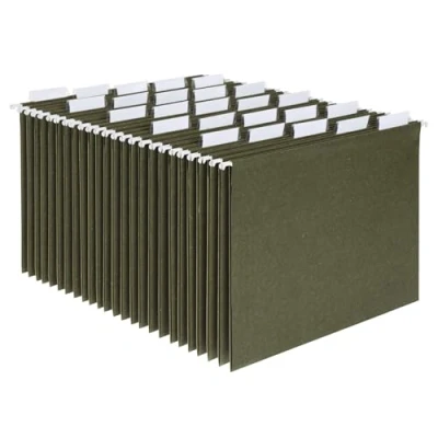 Image de Pendaflex 81602, dossiers suspendus, format A4, vert standard, onglets réglables de coupe 1/5, 25 par boîte, 1/5