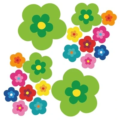 Image de tradercat pril Lot de 18 autocollants pour voiture Motif Fleurs Style rétro toute surface lisse Idéal votre (vert)