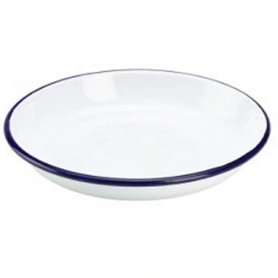 Image de Genware 45624 Assiette à pâtes/riz en émail, 24 cm