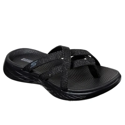 Image de Skechers Femme on The go 600 Sandales Bout Ouvert, Noir (Black/Gray Textile Bkgy), 39 EU