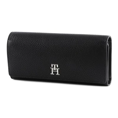 Image de Tommy Hilfiger TH EMBLEM LRG FLAP WALLET AW0AW14651 Femme, Black, Taille unique