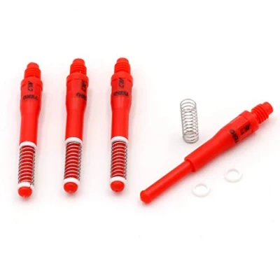 Image de CUESOUL TERO AK7 Tiges de fléchettes Rouges Ressort intégré, télescopiques, Ensemble 4 pcs M (CS + 3)