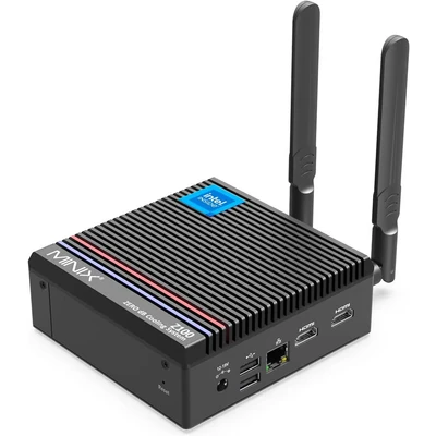 Image de MINIX Z100 0dB Mini PC Sans Ventilateur, Intel 12ème Génération N100, 16 Go DDR4 / 512 SSD PCIe 3.0 X4 Affichage Double 4K LAN 2.5G Windows 11 Pro Mise sous Tension Automatique Neuf