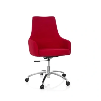 Image de Chaise de bureau / siège pivotant SHAKE 100 tissu rouge hjh OFFICE