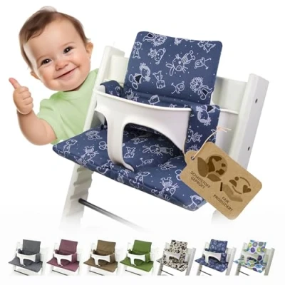 Image de Babys Dreams Ensemble Coussin d&#039;assise en 2 parties pour chaise haute Stokke Tripp Trapp de rechange