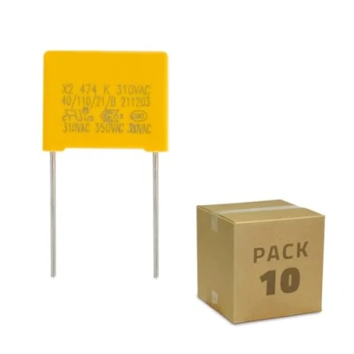 Image de LEDKIA LIGHTING Pack 10 Condensateurs Anti scintillement LED 0,47uF 310V AC Jaune