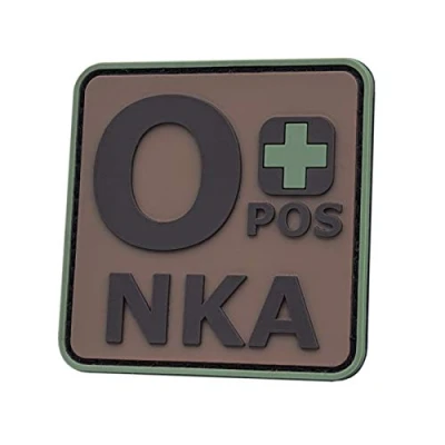Image de Multicam OCP OPOS O+ NKA Blood Type No Known Allergies Morale Tactical PVC Fastener Patch