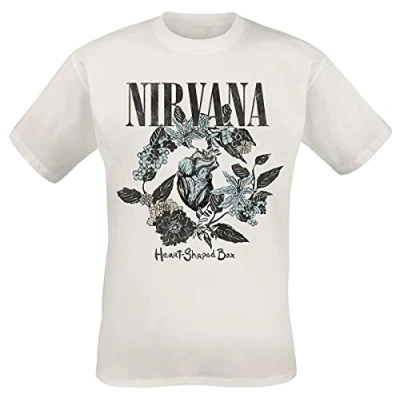 Image de Nirvana Heart Shape Box Homme T Shirt Manches Courtes Blanc XL 100% Coton Regular/Coupe Standard