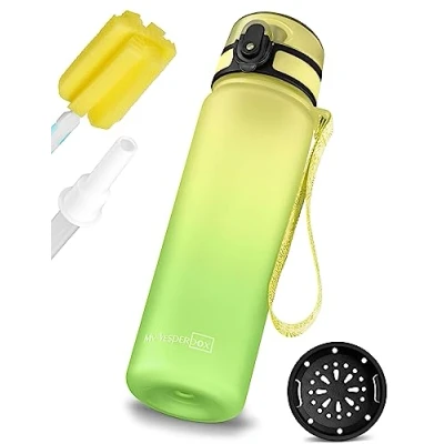 Image de My Vesperbox Minny gourde pour enfant étanche avec paille ou tamis 350ml, 500ml en tritan léger sans BPA maternelle, école