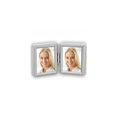 Image de ZEP 8735DL Collection Cadre Photo Double pour 2 Photos Métal Plaqué Argent 3,5 x 4,5 cm