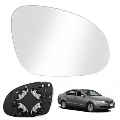 Image de Verre de Rétroviseur Remplacement pour VW PASSAT B6 2007 2011, GOLF MK5 2003 2008, Extérieur Réglable Adapté JETTA 5 2006 2011 (Rechts)
