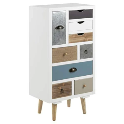 Image de AC Design Furniture Suwen Commode avec 9 Tiroirs, l: 48 x 32 H: 98 cm, Multicolore, Holz, 1 pc