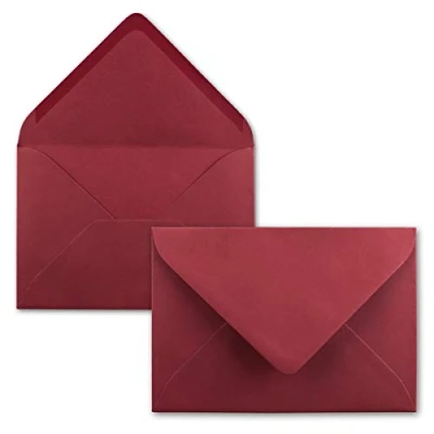 Image de Mini enveloppes FarbenFroh by Gustav Neuser Dimensions : 5,2 x 7,6 cm Avec colle à humidifier Pour cartes de vœux et cadeaux 25 Umschläge 14 Dunkelrot