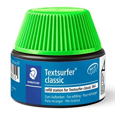 Image de Staedtler Textsurfer Classic 488 64 Flacon Recharge 30 Ml Pour Surligneur 364 Vert