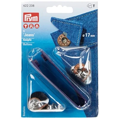 Image de Prym Jeans Non Coudre Étoiles Ouvertes Boutons 6 Pièces, Taille 17 mm, Bronze Ancien