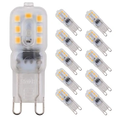 Image de Pocketman 10 paquets 2W 14x2835 Dimmable G9 Ampoules Led,Led économie d&#039;énergie Ampoules,Blanc chaud 3000k,150Lumens, Équivalent à l&#039;ampoule halogène de 20W,AC 220 240V,360Angle faisceau
