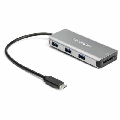 Image de StarTech.com Hub USB C 3 ports et lecteur de carte SD 2x A, 1x 10 Gbps Câble hôte intégré 25 cm (HB31C3ASDMB)