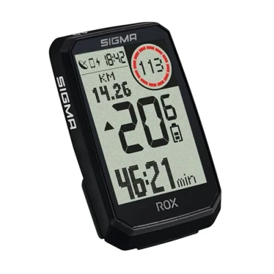 Image de SIGMA ROX 4.0 Endurance Black Sensor Set GPS &amp; Navigation avec capteurs de Vitesse, fréquence Cardiaque, Cadence OVERCLAMP Butler 41 h d&#039;autonomie la Batterie E Bike Compatible